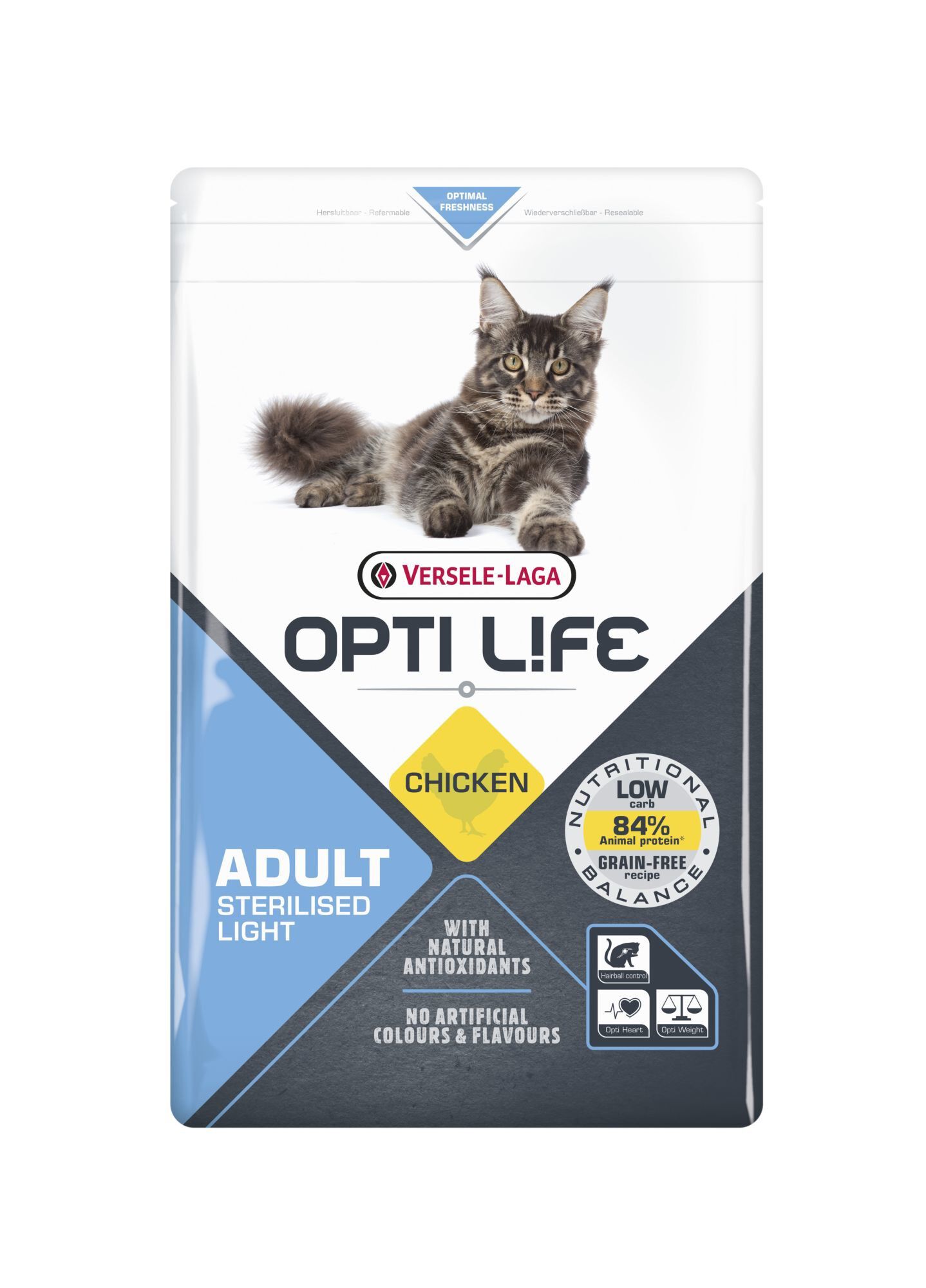 Opti Life - Croquettes Adult Sterilised Light pour Chats - 2,5Kg Image num&eacute;ro 1