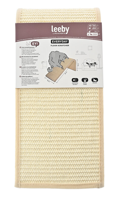Leeby - Griffoir Oblique Beige pour Chats - 39x18x18cm Image numéro 4 Leeby - Griffoir Oblique Beige pour Chats - 39x18x18cm Image numéro 4