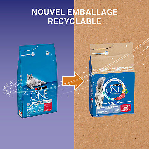 Purina One - Croquettes au Boeuf et Bl&eacute; pour Chat Adulte St&eacute;rilis&eacute; - 3Kg Image num&eacute;ro 7