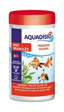 Aquadisio - Aliment Mini Granulés pour Poissons Rouges - 250ml