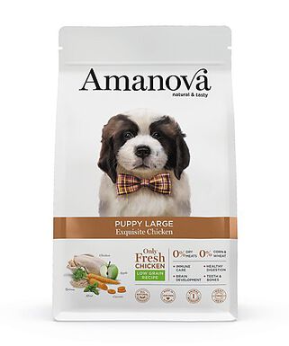 Amanova - Croquettes Puppy Large au Poulet pour Chiots - 12Kg