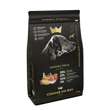 Comme Un Roi - Croquettes Adulte au Saumon Frais pour Grand Chien
