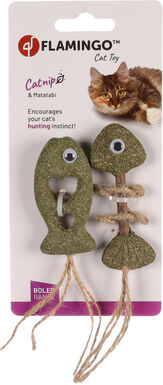Flamingo - Jouet Boleo Poisson & Arête de Poisson pour Chats - 9cm