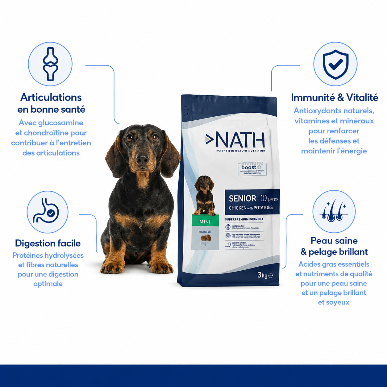 Nath - Croquettes pour Chien Senior Mini - 3Kg Image num&eacute;ro 3
