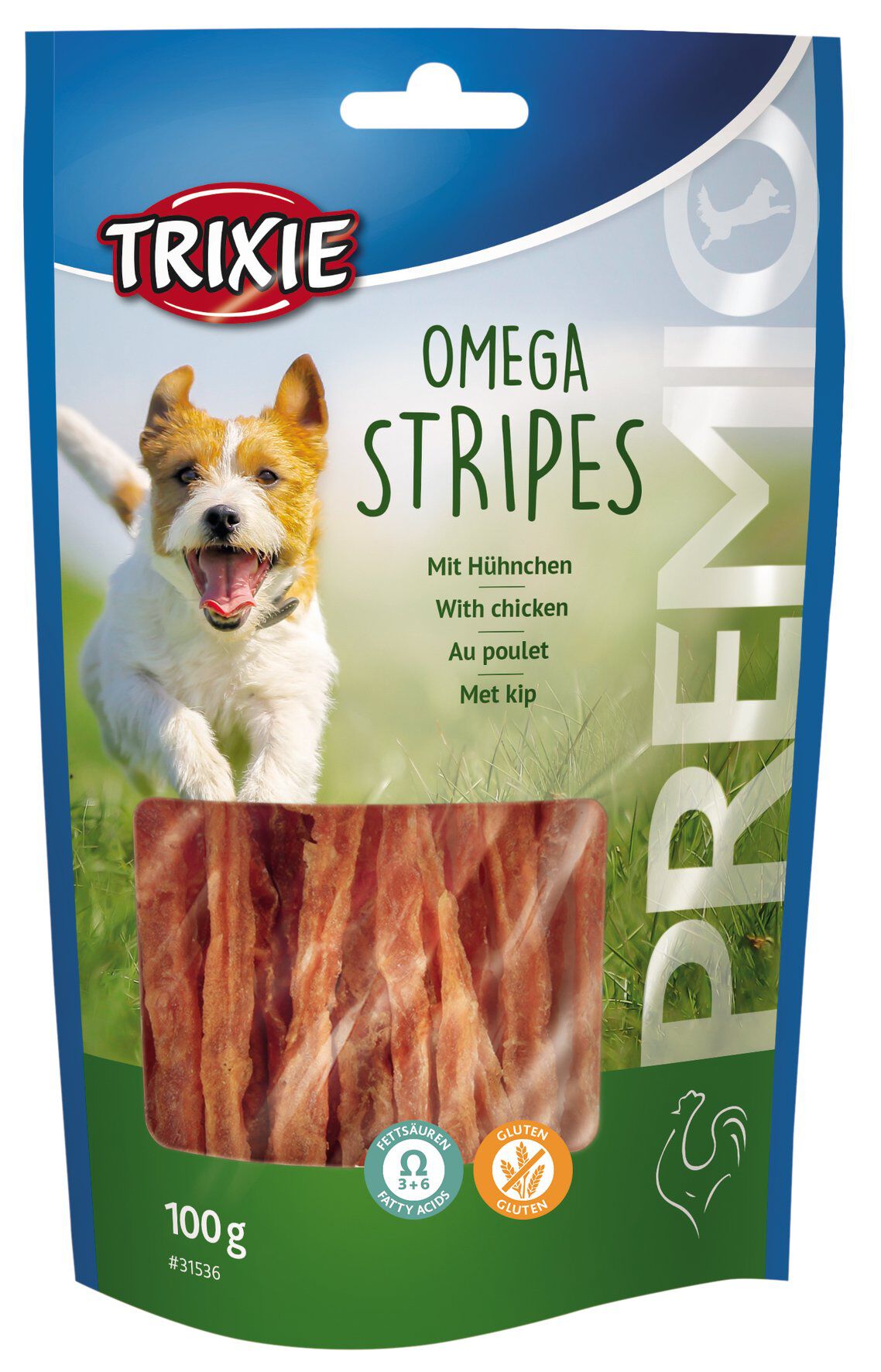 Trixie - PREMIO Omega Stripes au Poulet - 100 g Image num&eacute;ro 1