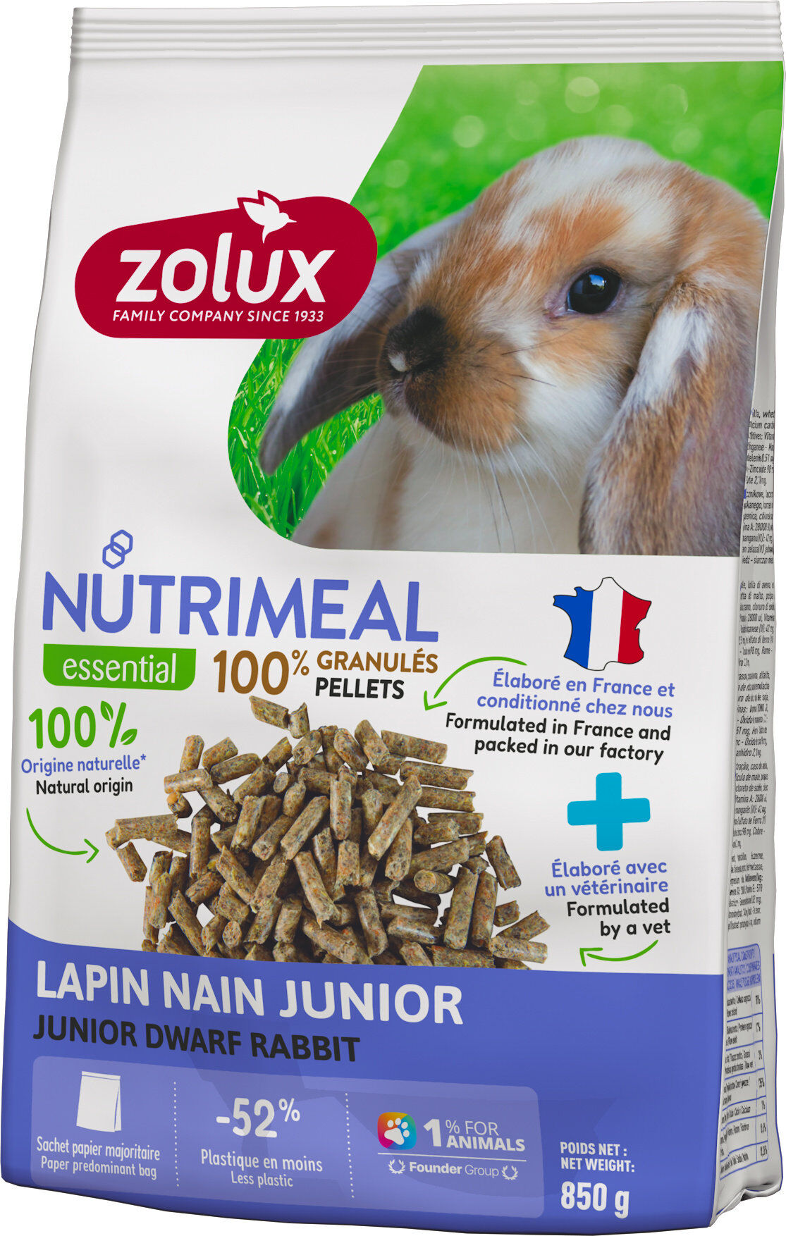 Zolux - Aliment en Granul&eacute;s Nutrimeal Pour Lapin Junior - 850g Image num&eacute;ro 1