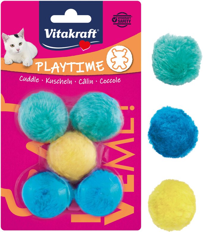 Vitakraft - 5 balles peluche pour chat Image numéro 1 Vitakraft - 5 balles peluche pour chat Image numéro 1