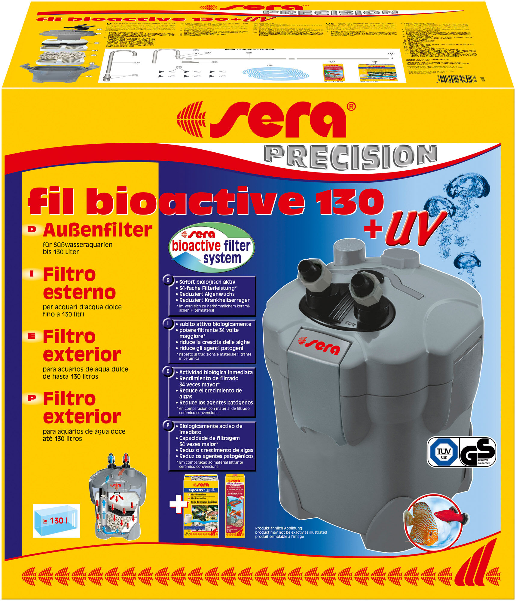 Sera - Filtre Ext&eacute;rieur Fil Bioactive 130 UV jusqu'&agrave; 130L pour Aquarium d'Eau Douce Image num&eacute;ro 1