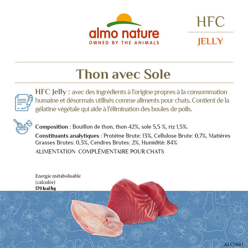 Almo Nature - P&acirc;t&eacute;e Hfc Jelly Thon Et Sole - 55g Image num&eacute;ro 2