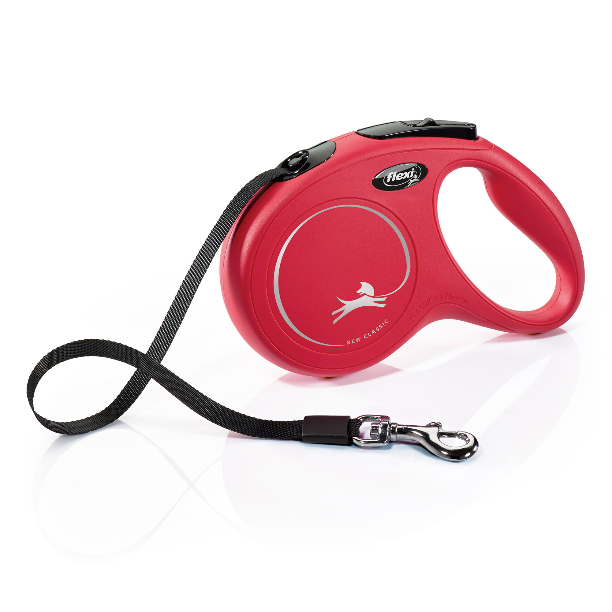 Flexi - Laisse &agrave; Enrouleur Classic Sangle Rouge pour Chiens - M (5m) Image num&eacute;ro 1