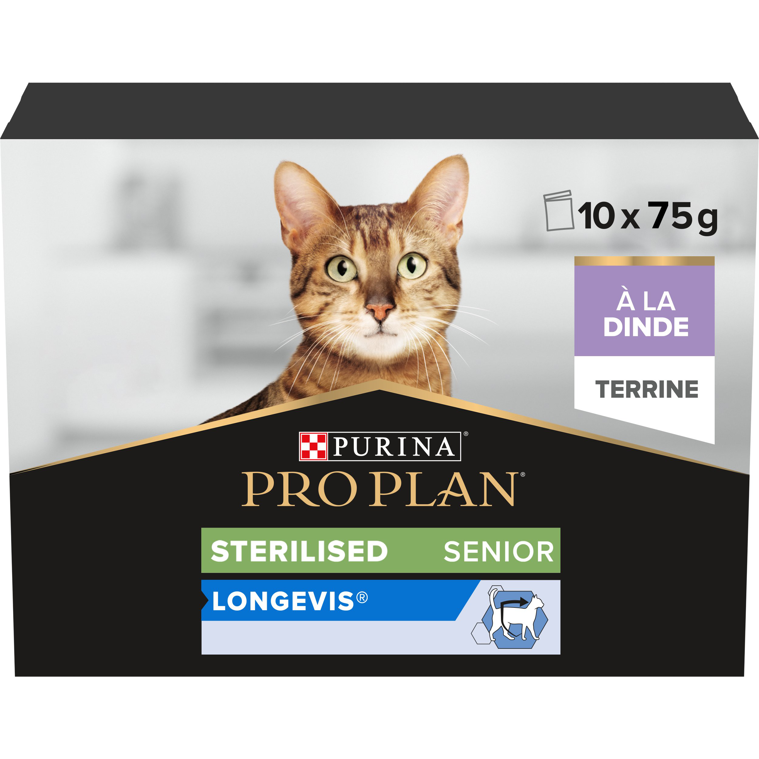 Pro Plan - P&acirc;t&eacute;e Repas Senior 7+ Longevis Dinde pour Chats - 10x75g Image num&eacute;ro 3