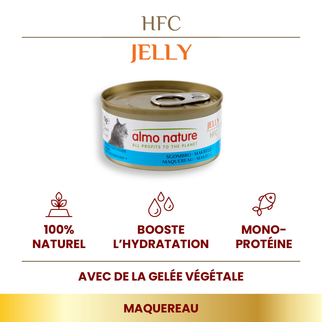 Almo Nature - P&acirc;t&eacute;e en Bo&icirc;te HFC Jelly Maquereau pour Chat - 70g Image num&eacute;ro 2