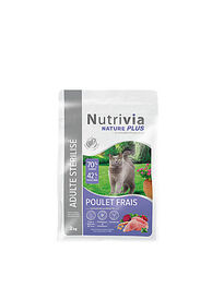 Nutrivia Nature Plus - Croquettes Naturelles au Poulet pour Chats Stérilisés - 2kg