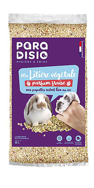 Paradisio - Litière Végétale Parfumée à la Fraise pour Petits Animaux - 10L