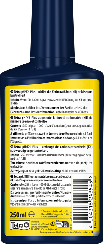 Tetra - Augmentation Contrôlée du pH/KH Plus pour Aquarium - 250ml Image numéro 4 Tetra - Augmentation Contrôlée du pH/KH Plus pour Aquarium - 250ml Image numéro 4