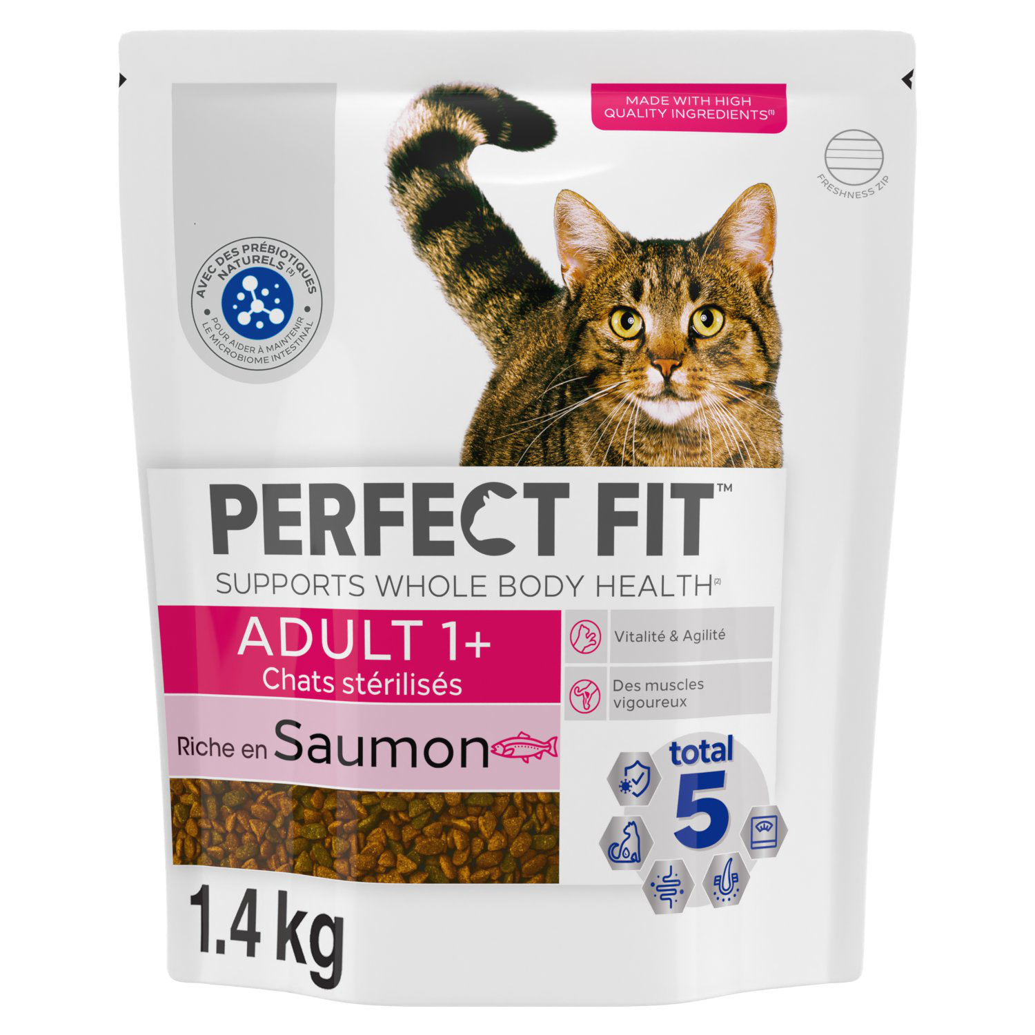 PERFECT FIT - Croquettes ADULT 1+  Saumon frais chat adulte st&eacute;rilis&eacute; - 1,4kg Image num&eacute;ro 1
