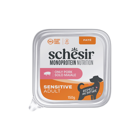Schesir - P&acirc;t&eacute;e en Barquette Monoprotein Sensitive au Porc pour Chiens