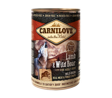 CARNILOVE - CHIEN ADULT AGNEAU & SANGLIER SAUVAGE BOÎTE - 400 GR