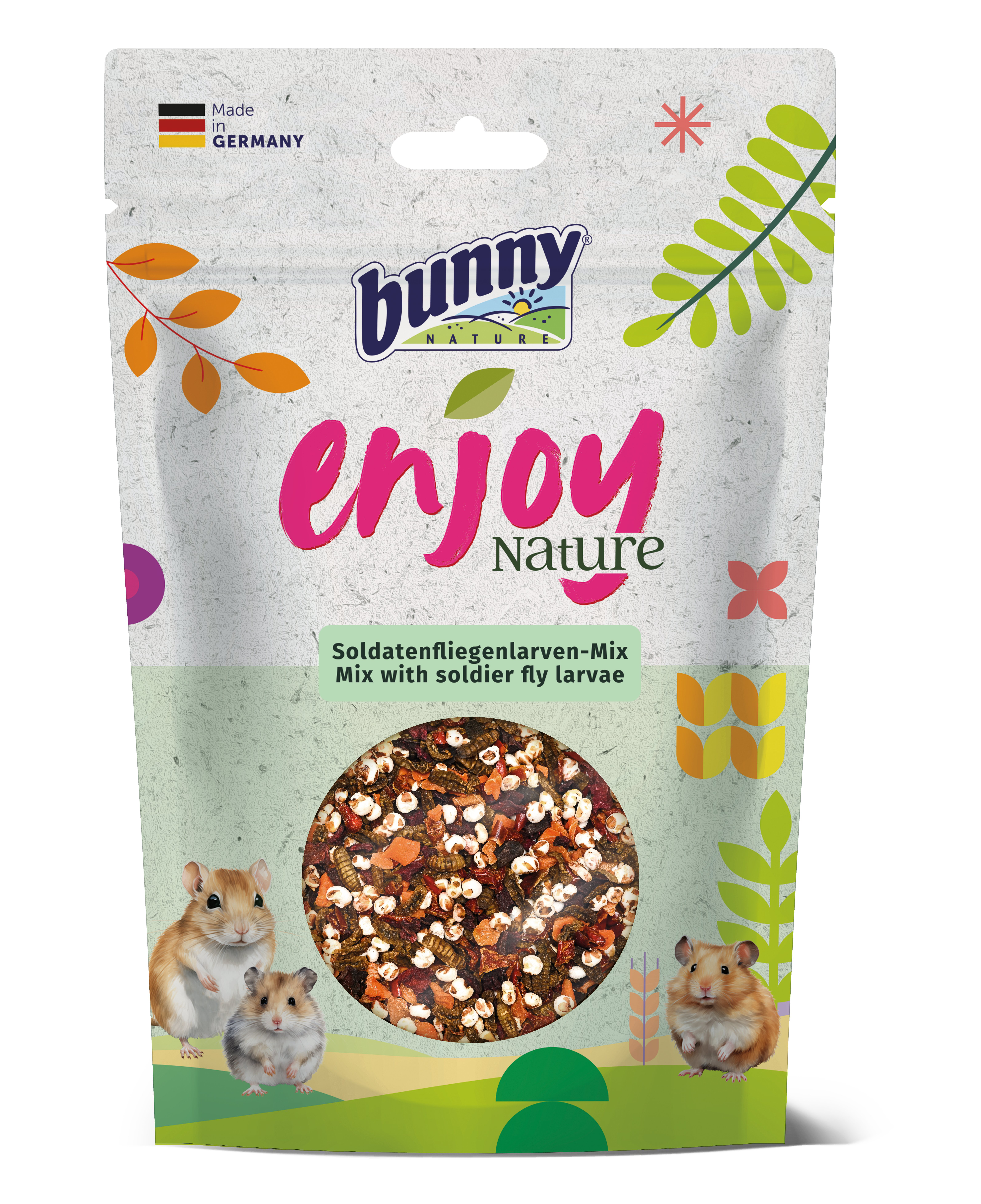 Bunny Nature - Snack Enjoy Nature M&eacute;lange aux Larves de Mouche Soldat - 40g Image num&eacute;ro 1
