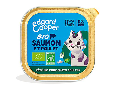 Edgard & Cooper - Pâtée BIO au Saumon et Poulet pour Chat - 85g