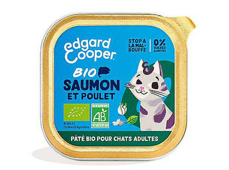 Edgard & Cooper - Pâtée BIO au Saumon et Poulet pour Chat - 85g image number null