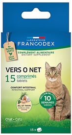 Francodex - Comprimés Vers O Net Confort Intestinal pour Chats Chats - x15