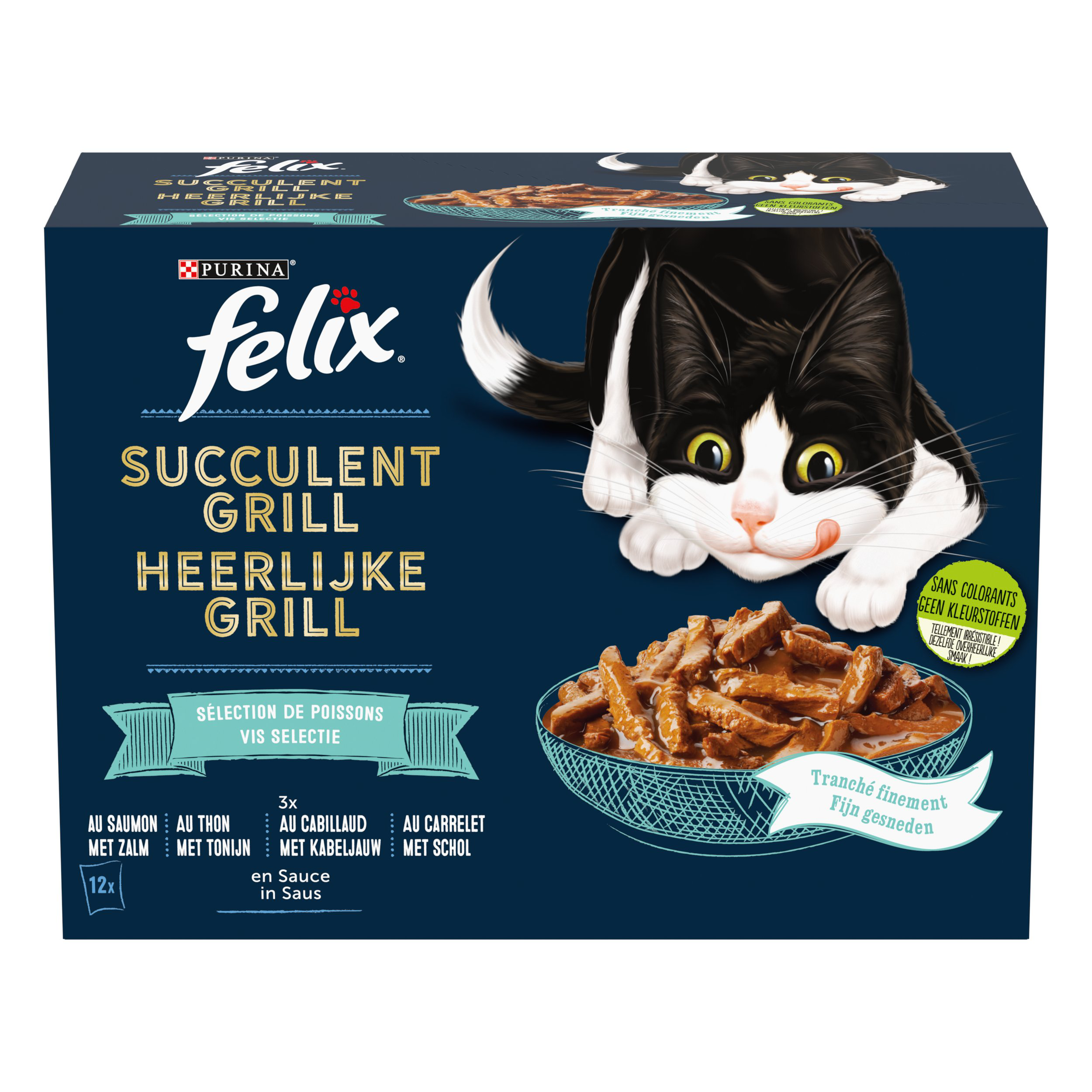 FELIX - Pochons Succulent Grill Selection de Poissons en Sauce pour chats adultes - 12X80g Image num&eacute;ro 2
