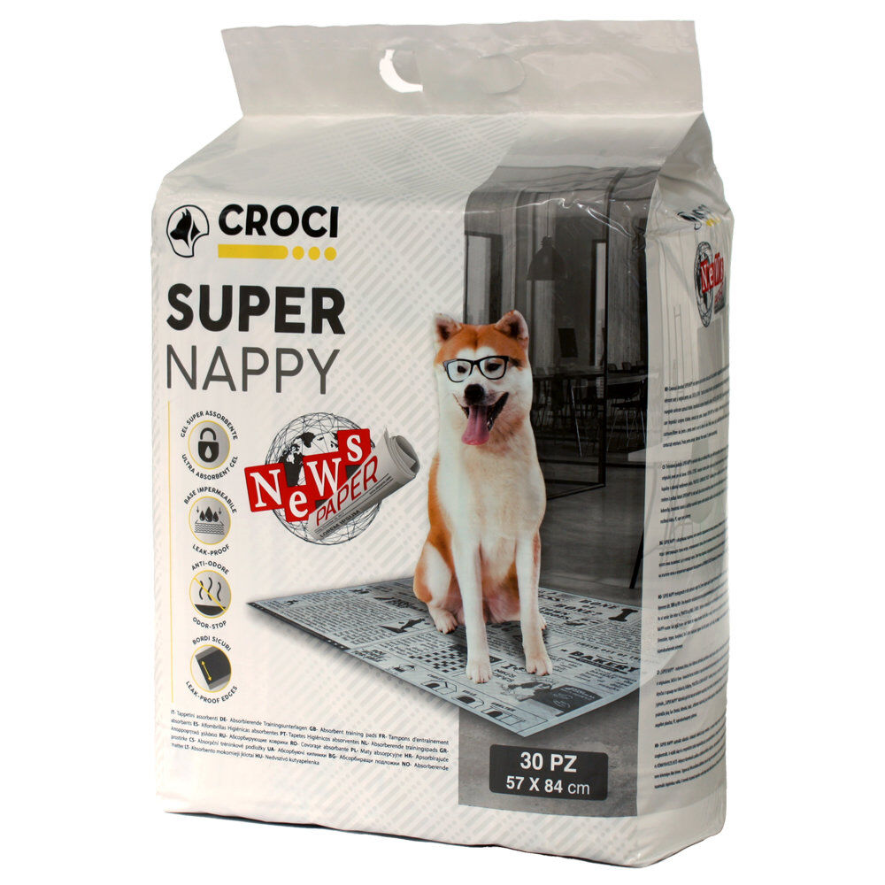 Croci - Tapis Hygi&eacute;nique Super Nappy New Paper pour Chiens - 84x57cm Image num&eacute;ro 1