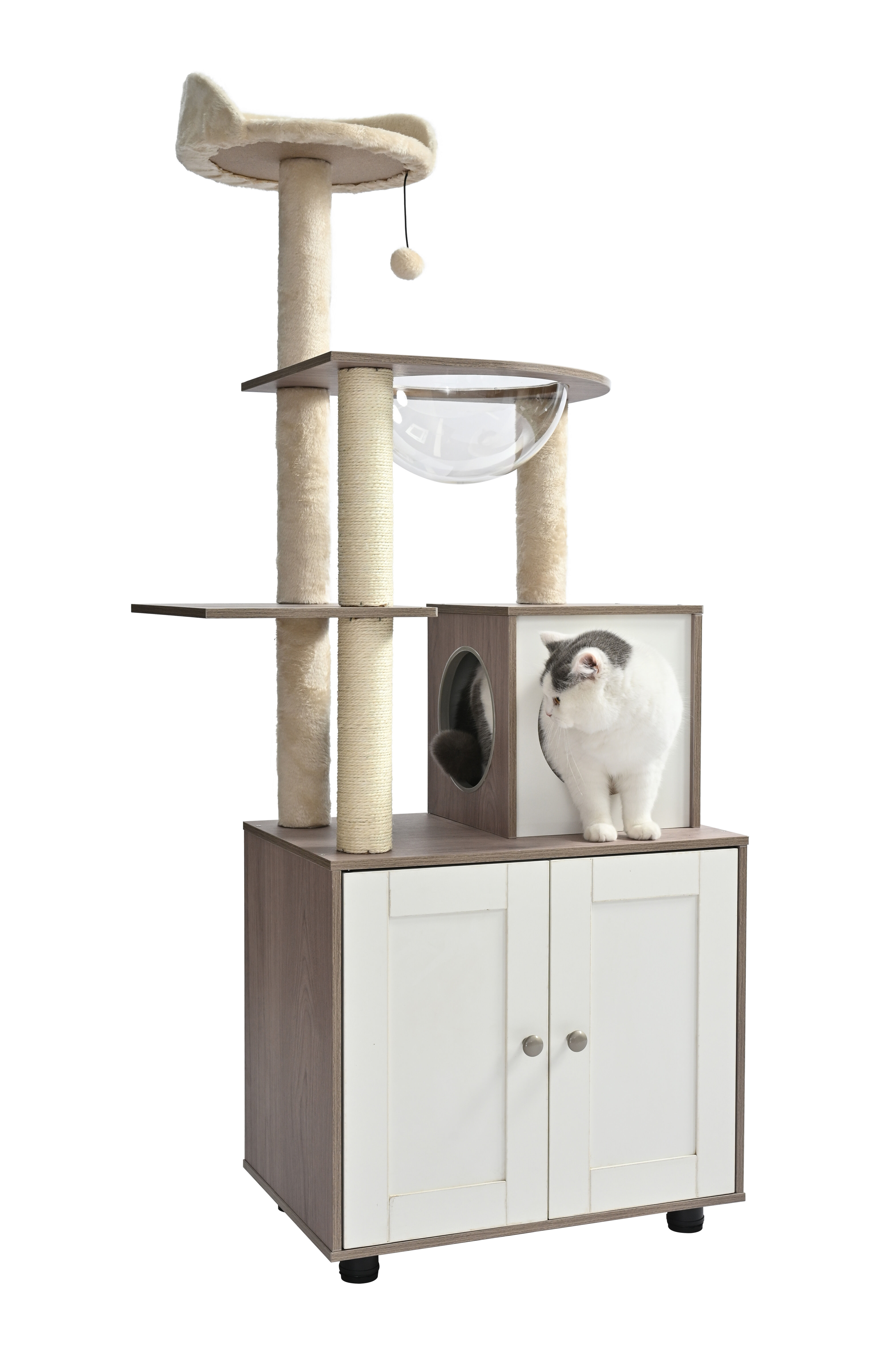 Leeby - Arbre &agrave; Chat + Meuble Luna - 60x40x159cm Image num&eacute;ro 2