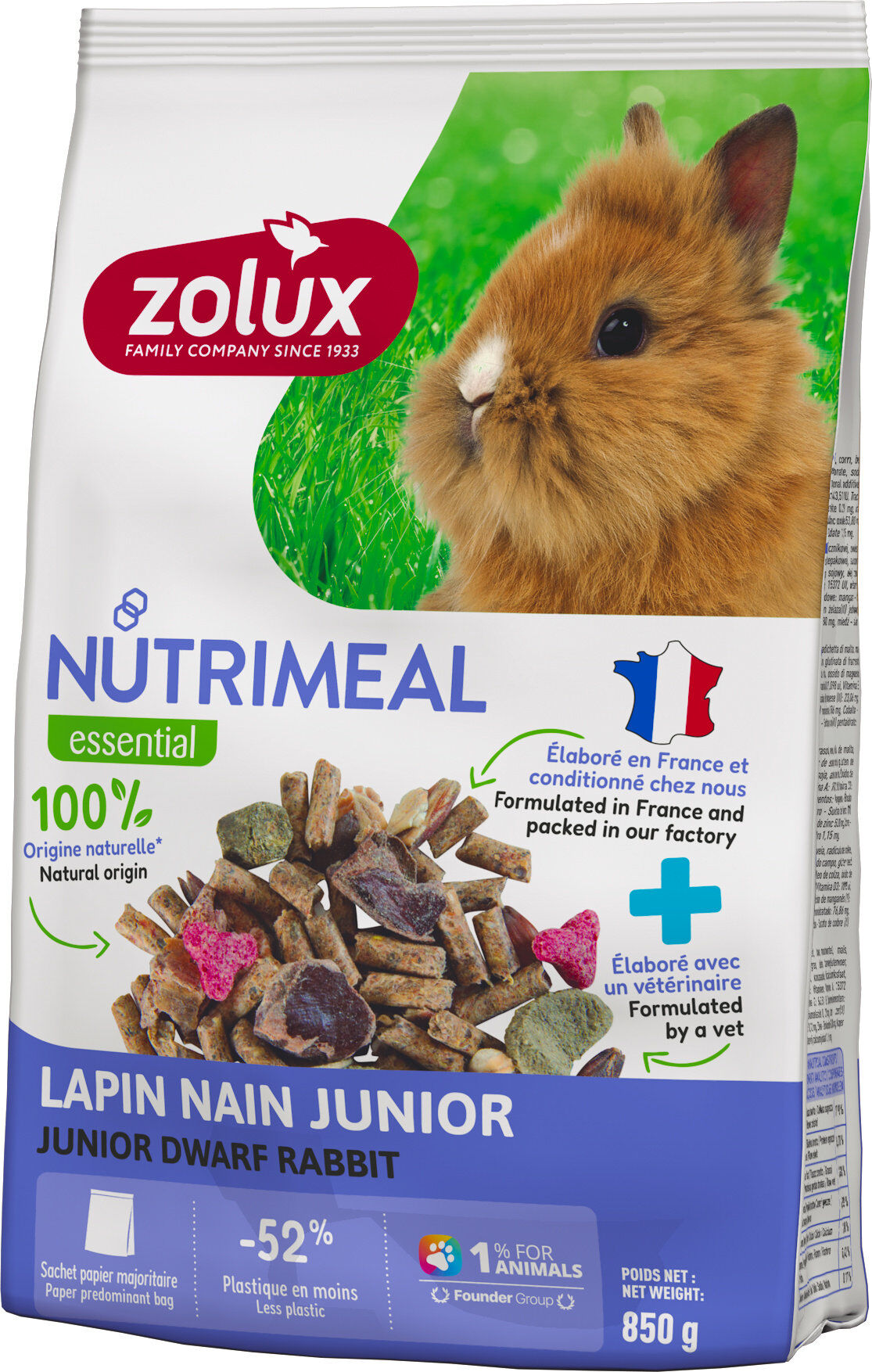 Zolux - M&eacute;lange Aliment Nutrimeal Pour Lapin Junior  - 850g Image num&eacute;ro 1