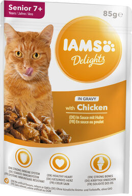 Iams -  Sachet Humide Delights Senior Poulet en Sauce pour Chats - 85g