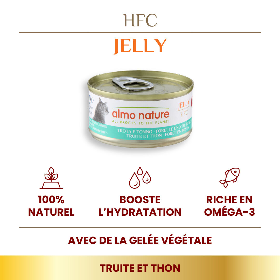 Almo Nature - P&acirc;t&eacute;e en Bo&icirc;te HFC Jelly Truite et Thon pour Chat - 70g Image num&eacute;ro 2