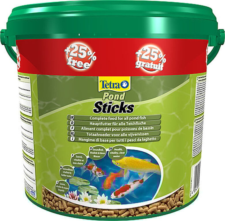 Tetra - Aliment Complet Pond Sticks en Seau pour Poisson de Bassin - 4L+25% Image numéro 1 Tetra - Aliment Complet Pond Sticks en Seau pour Poisson de Bassin - 4L+25% Image numéro 1