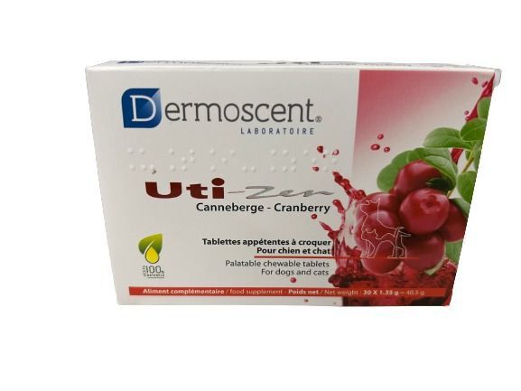 Dermoscent - Tablettes Uti-Zen &agrave; Croquer Confort Urinaire pour Chiens et Chats - x30 Image num&eacute;ro 1