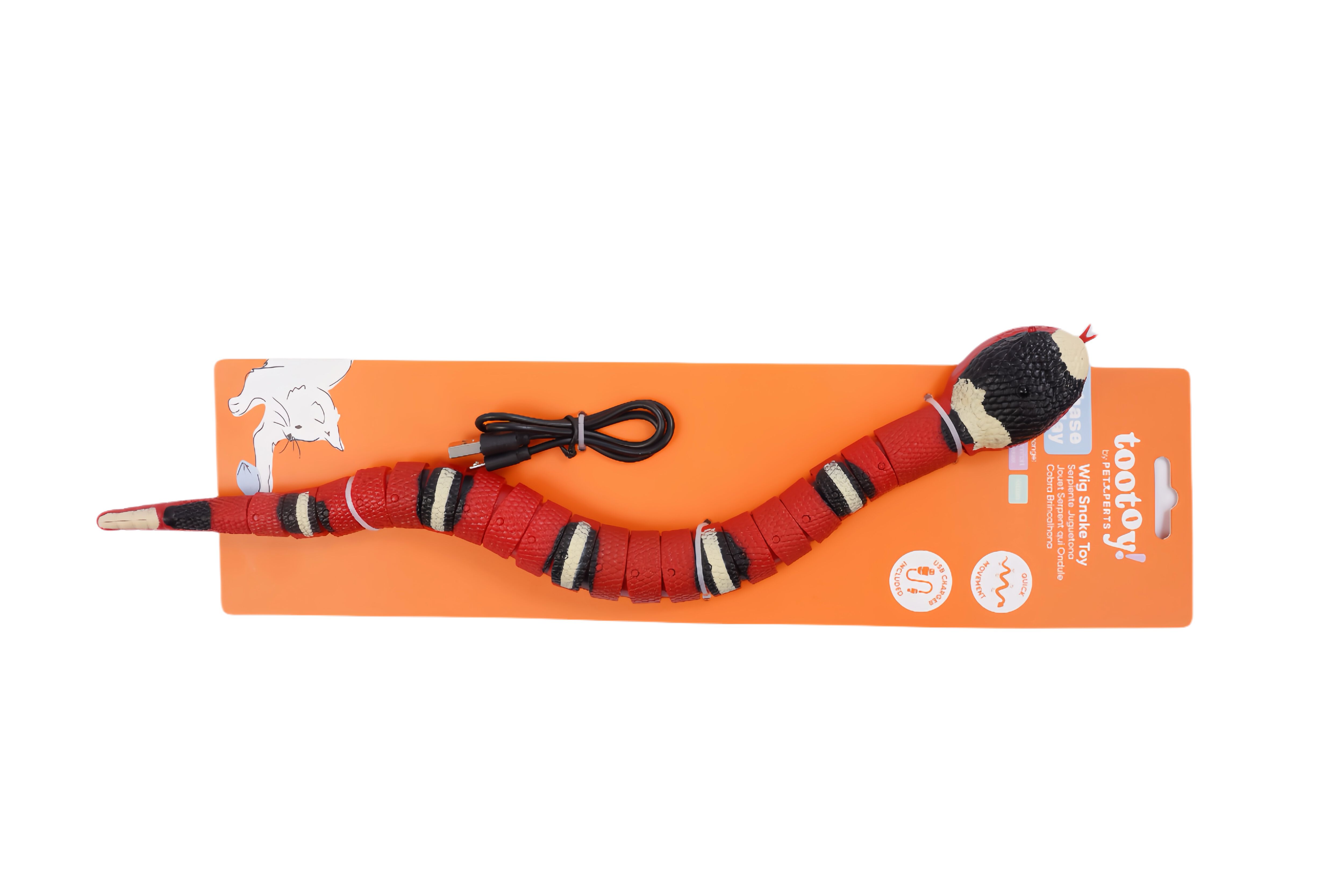 Tootoy! - Jouet Serpent &agrave; Chasser pour Chats - Rouge Image num&eacute;ro 6