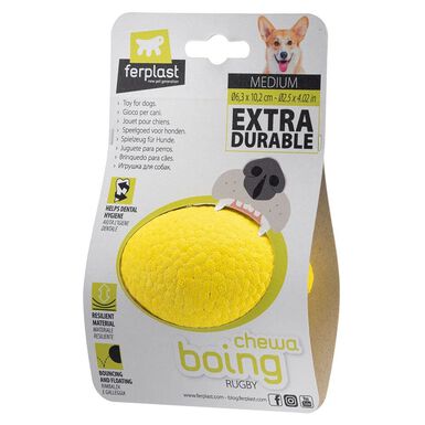 Ferplast - Balle Rugby Chewa Boing Jaune pour Chiens - M