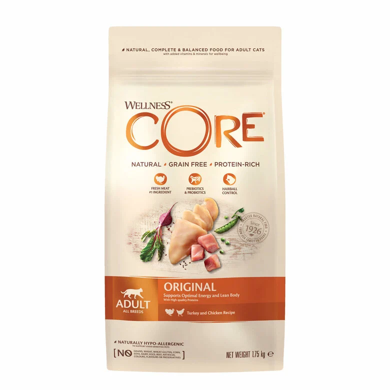 Wellness CORE - Croquettes Original Dinde et Poulet pour Chat - 1,75Kg Image numéro 1 Wellness CORE - Croquettes Original Dinde et Poulet pour Chat - 1,75Kg Image numéro 1