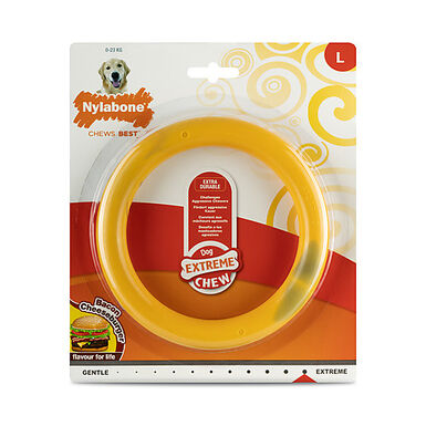 Nylabone - Jouet à Mâcher Bacon Cheeseburger Extreme Ring Chew - L