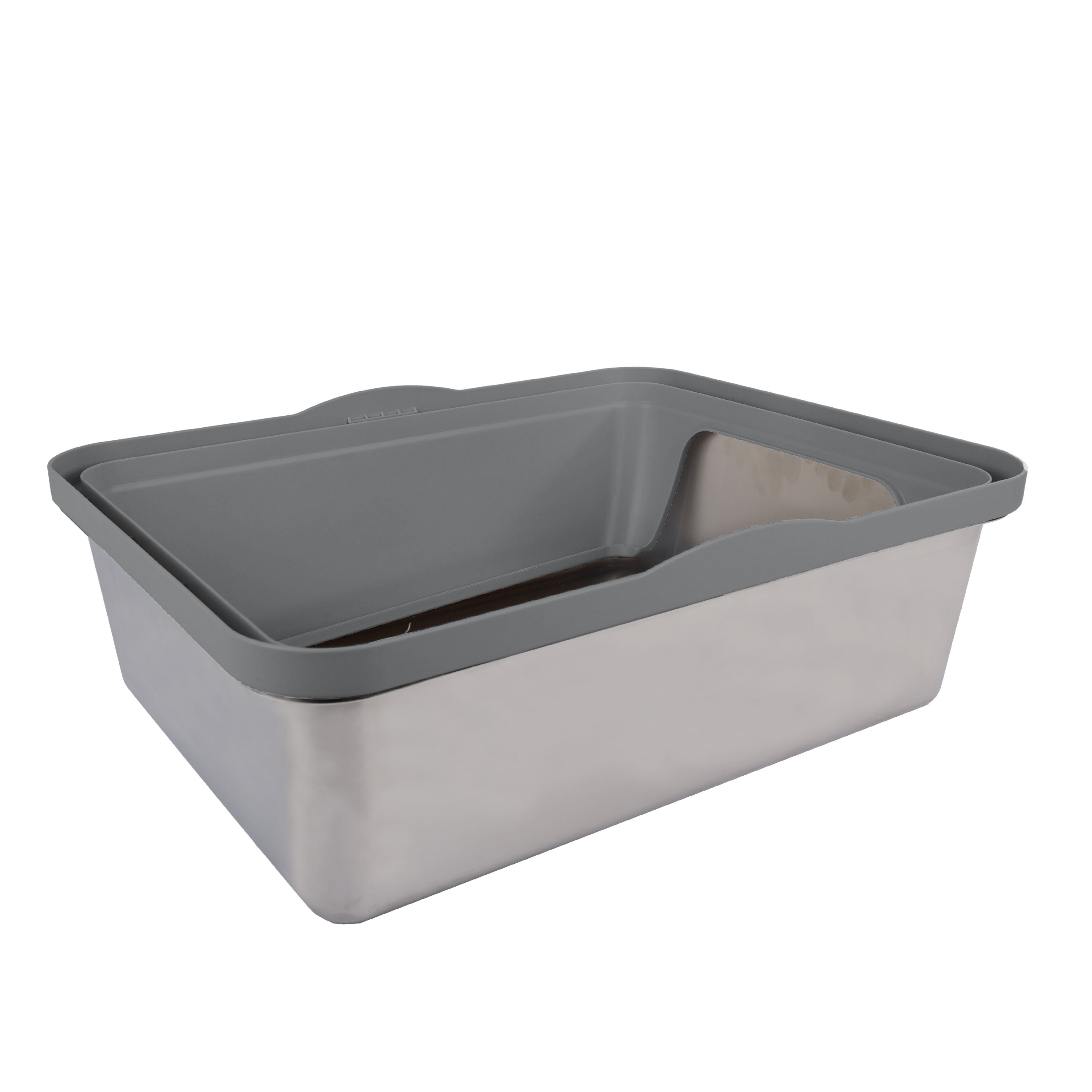 Nice Care - Bac &agrave; Liti&egrave;re Ouvert en Inox pour Chats - 40x31x53cm Image num&eacute;ro 3