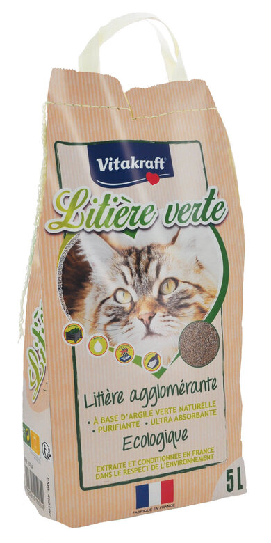 Vitakraft - Litière Verte Agglomérante pour Chats - 5L Image numéro 1 Vitakraft - Litière Verte Agglomérante pour Chats - 5L Image numéro 1