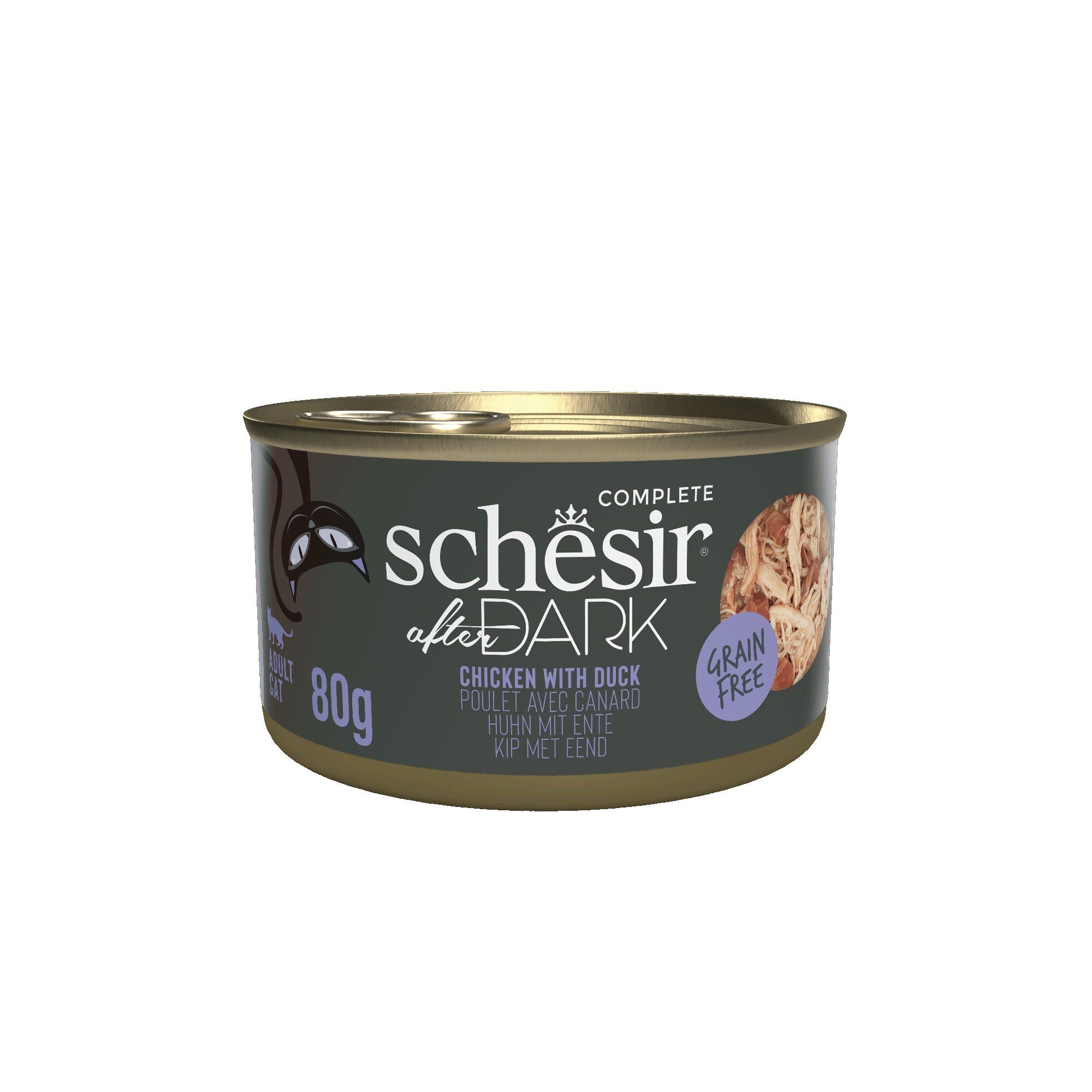 Schesir - Filet De Poulet et Canard En Bouillon After Dark Pour Chats - 80g Image num&eacute;ro 1