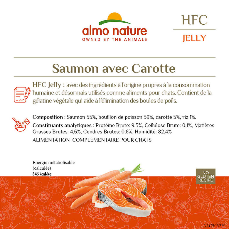 Almo Nature - Pâtée Hfc Jelly Saumon Avec Carotte - 70g Image numéro 3 Almo Nature - Pâtée Hfc Jelly Saumon Avec Carotte - 70g Image numéro 3