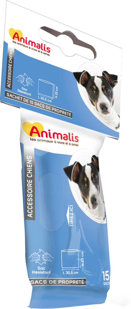 Animalis - Sachet Nomade de Sacs Propret&eacute; pour Chien - 15 sacs Image num&eacute;ro 1