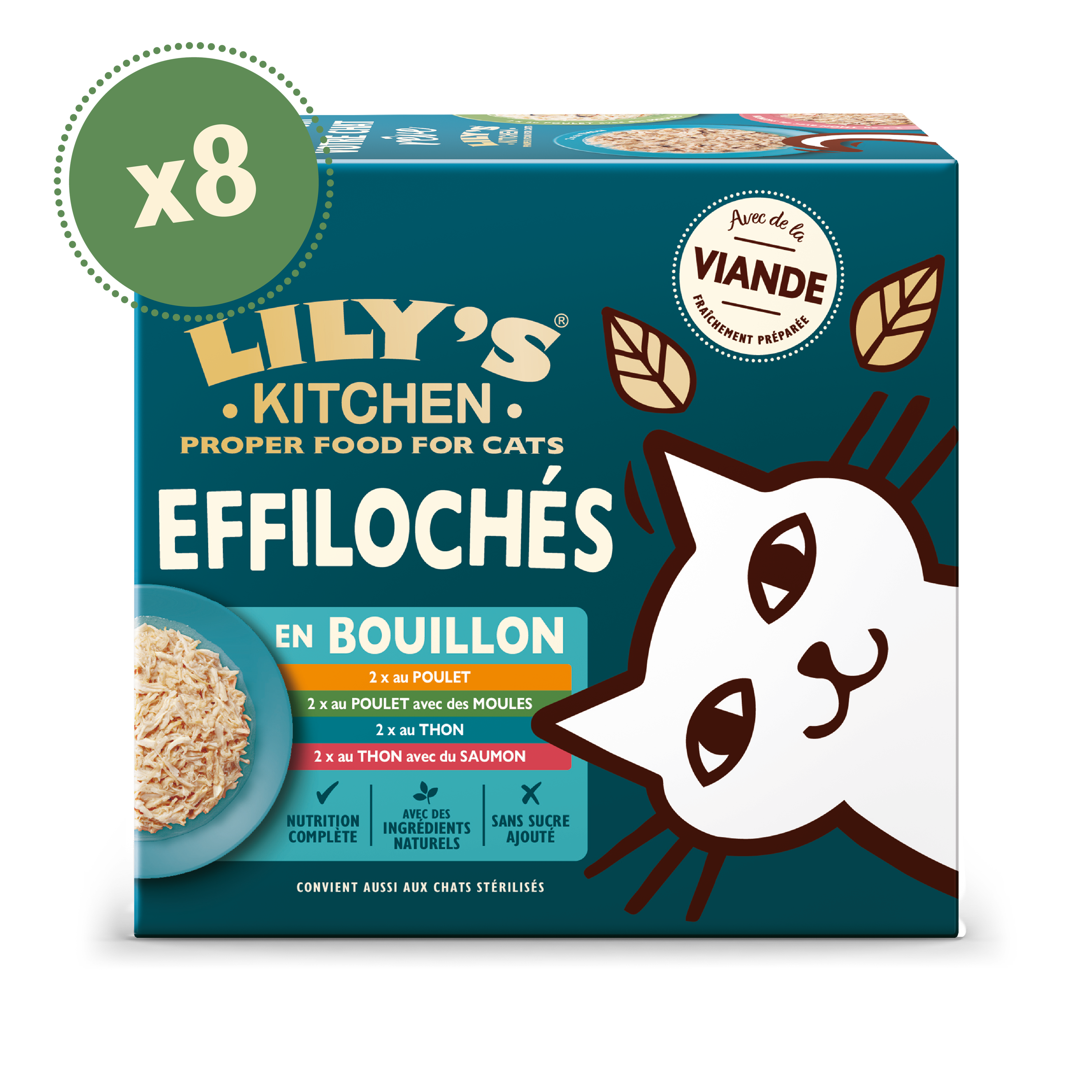 Lily's Kitchen - Multipack Effiloch&eacute;s en Bouillon Recettes sans C&eacute;r&eacute;ales pour Chats - 8x70g Image num&eacute;ro 1