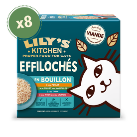 Lily's Kitchen - Multipack Effiloch&eacute;s en Bouillon Recettes sans C&eacute;r&eacute;ales pour Chats - 8x70g
