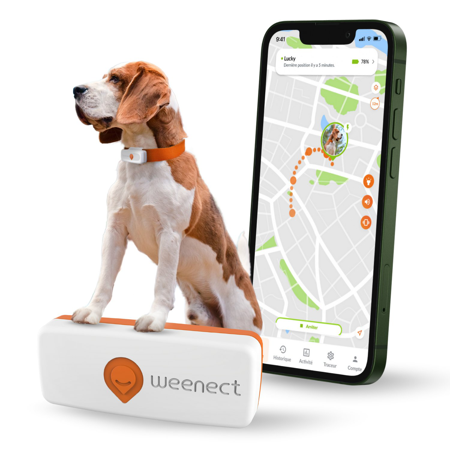 Weenect - Traceur GPS L/XL Edition 2023 pour Chiens - Blanc Image num&eacute;ro 4