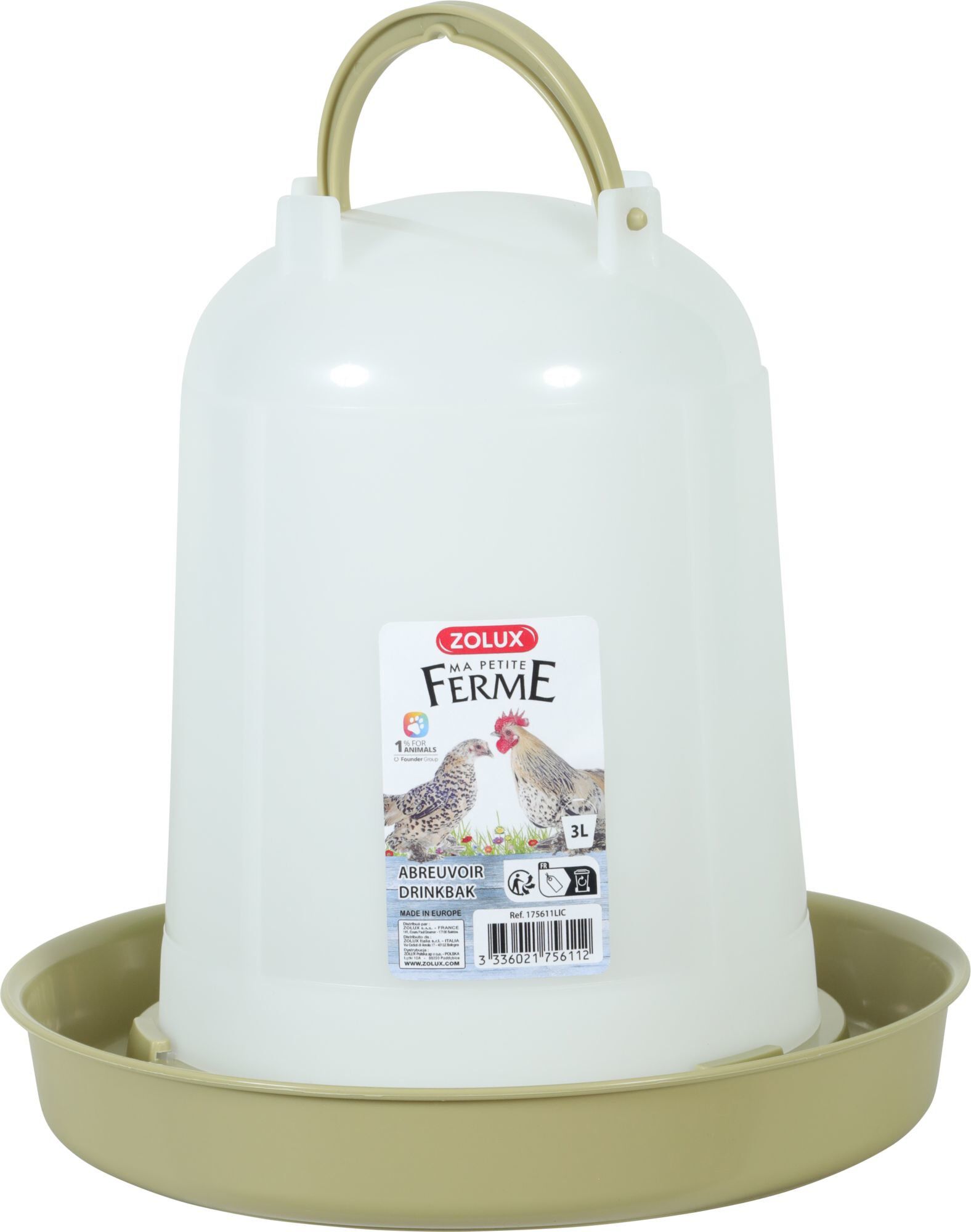 Zolux - Abreuvoir Lichen pour Basse Cour - 3L Image num&eacute;ro 1