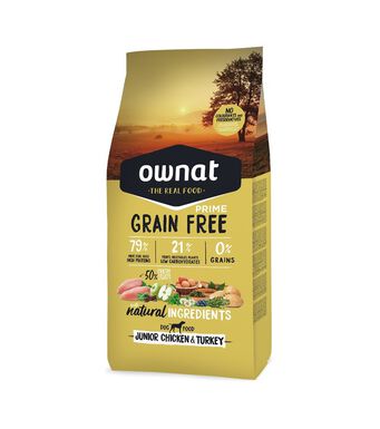 Ownat - Croquettes PRIME Grain Free Poulet et Dinde pour Chiots