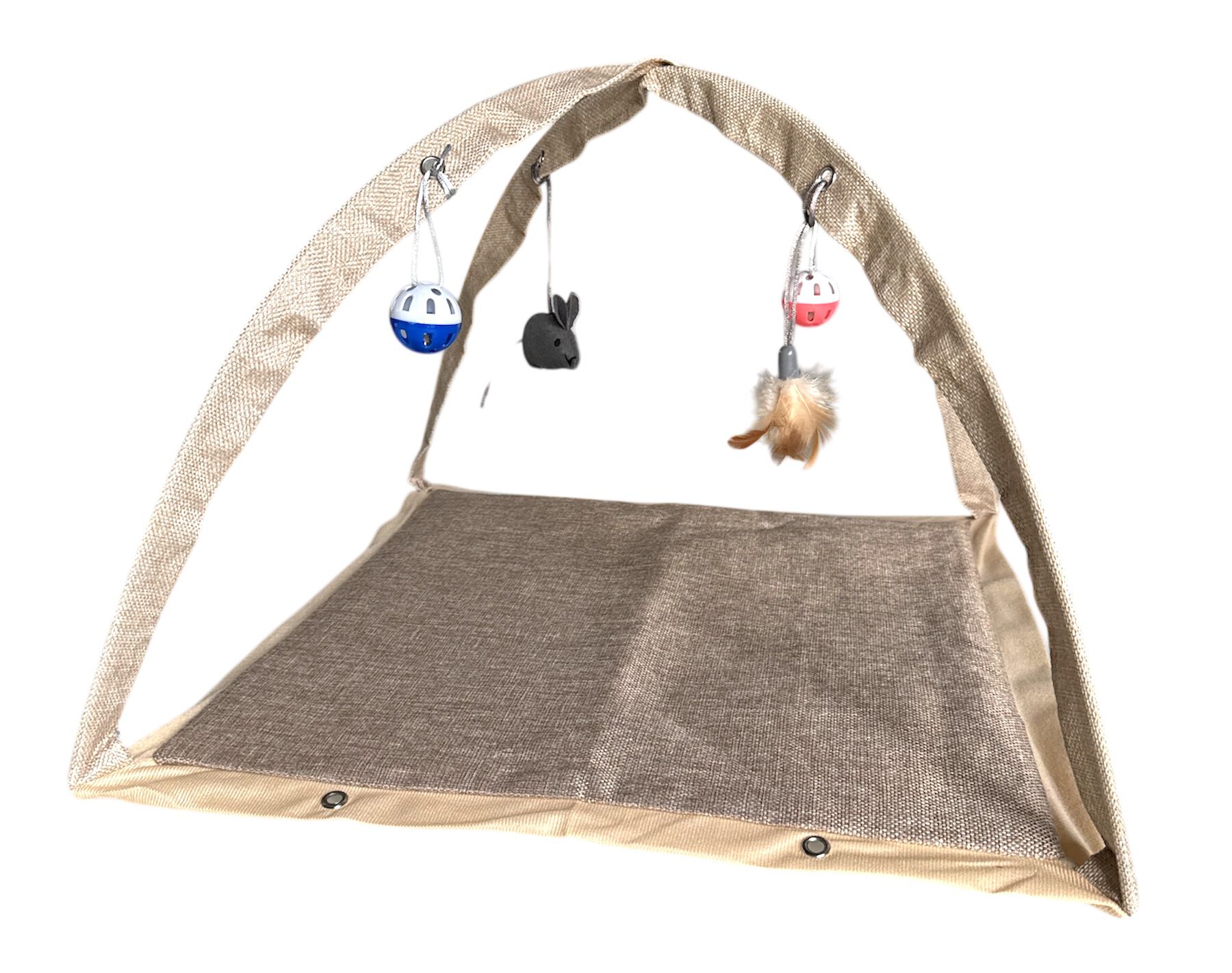 Mon Ami Luki - Parc d'Activit&eacute; Ecru avec 4 Jeux pour Chats - 50x51x35cm Image num&eacute;ro 1