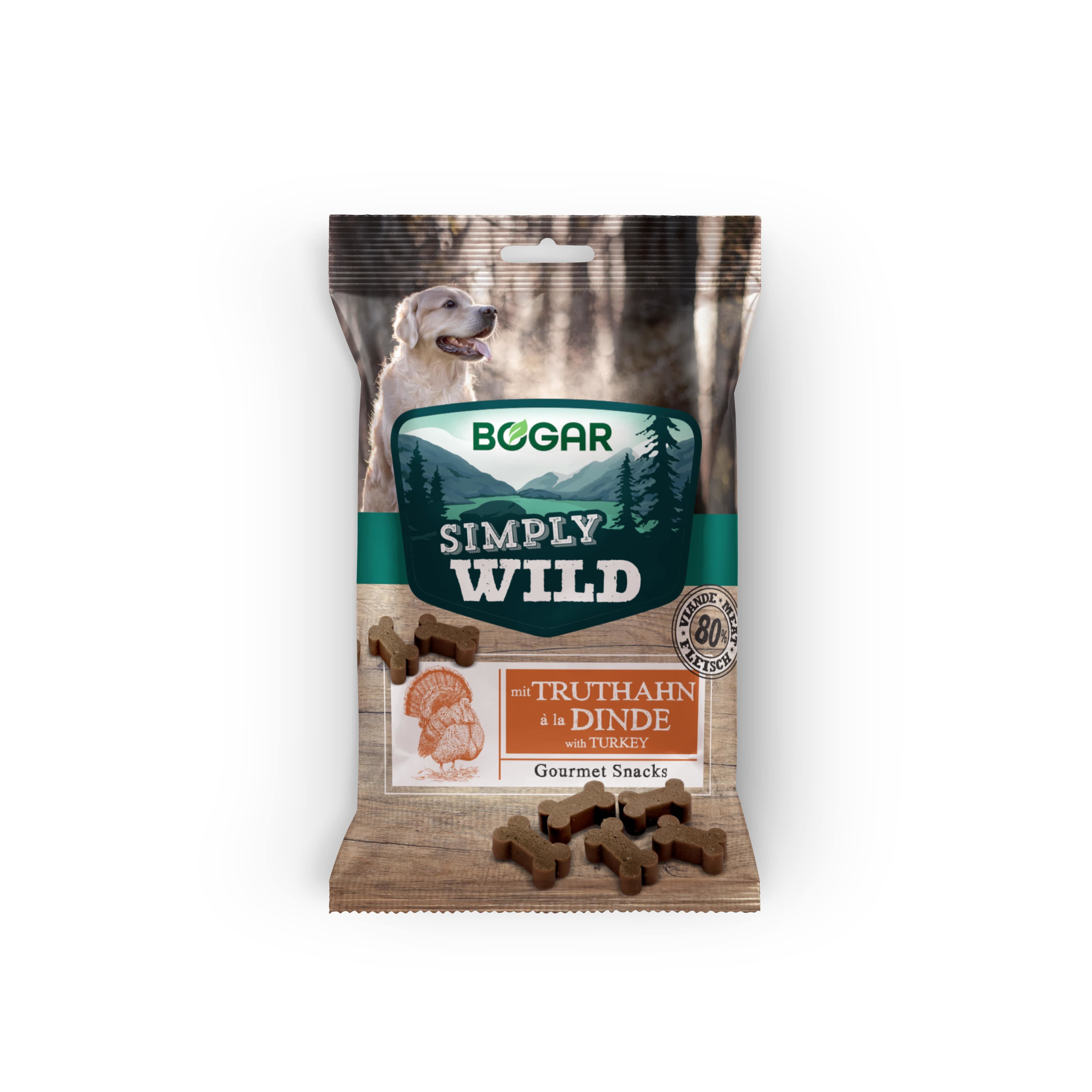 Simply Wild - Friandises Bogar Gourmet Snacks &agrave; la Dinde pour Chiens - 100g Image num&eacute;ro 1